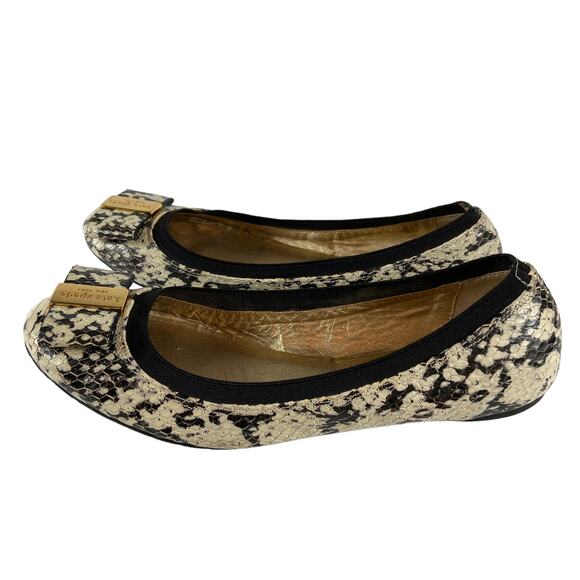 Kate Spade New York Tock Bow Snakeskin Flats Size 6M - Picture 2 of 6
